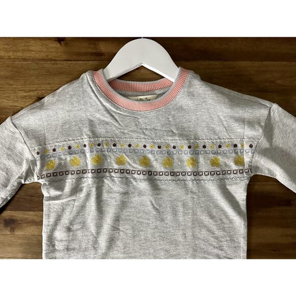 NWT Matilda Jane Just Imagine Glittery French Gray Knit Terry Fair Isle Top 6 - Picture 3 of 9